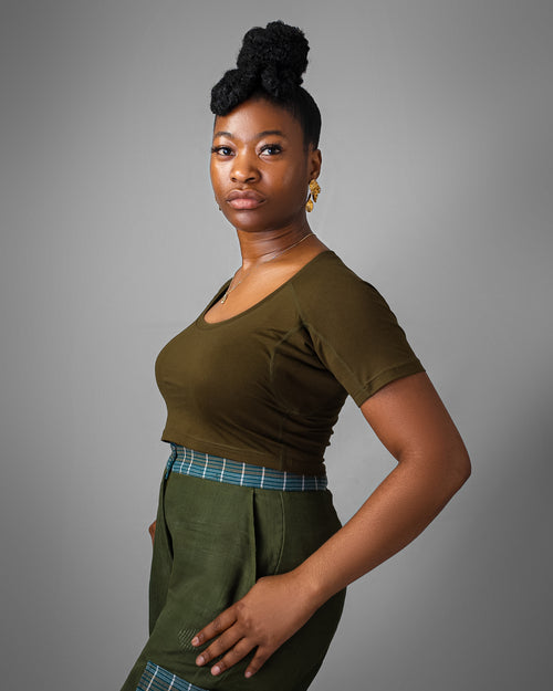 Her Inherited Crop Top (Khaki Green)
