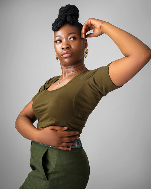 Her Inherited Crop Top (Khaki Green)