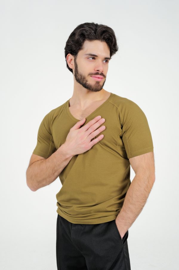 Men’s Underarm Sweat proof Undershirt (Olive Green) - Image 4